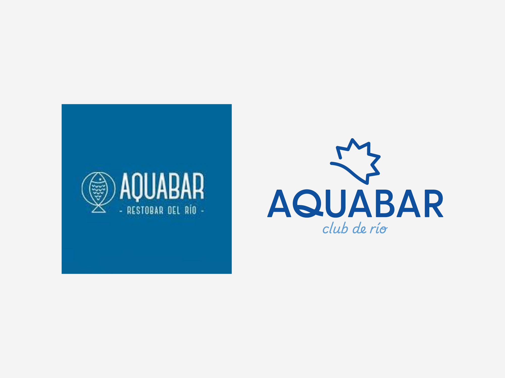Marca vieja y marca nueva de Aquabar, lado a lado