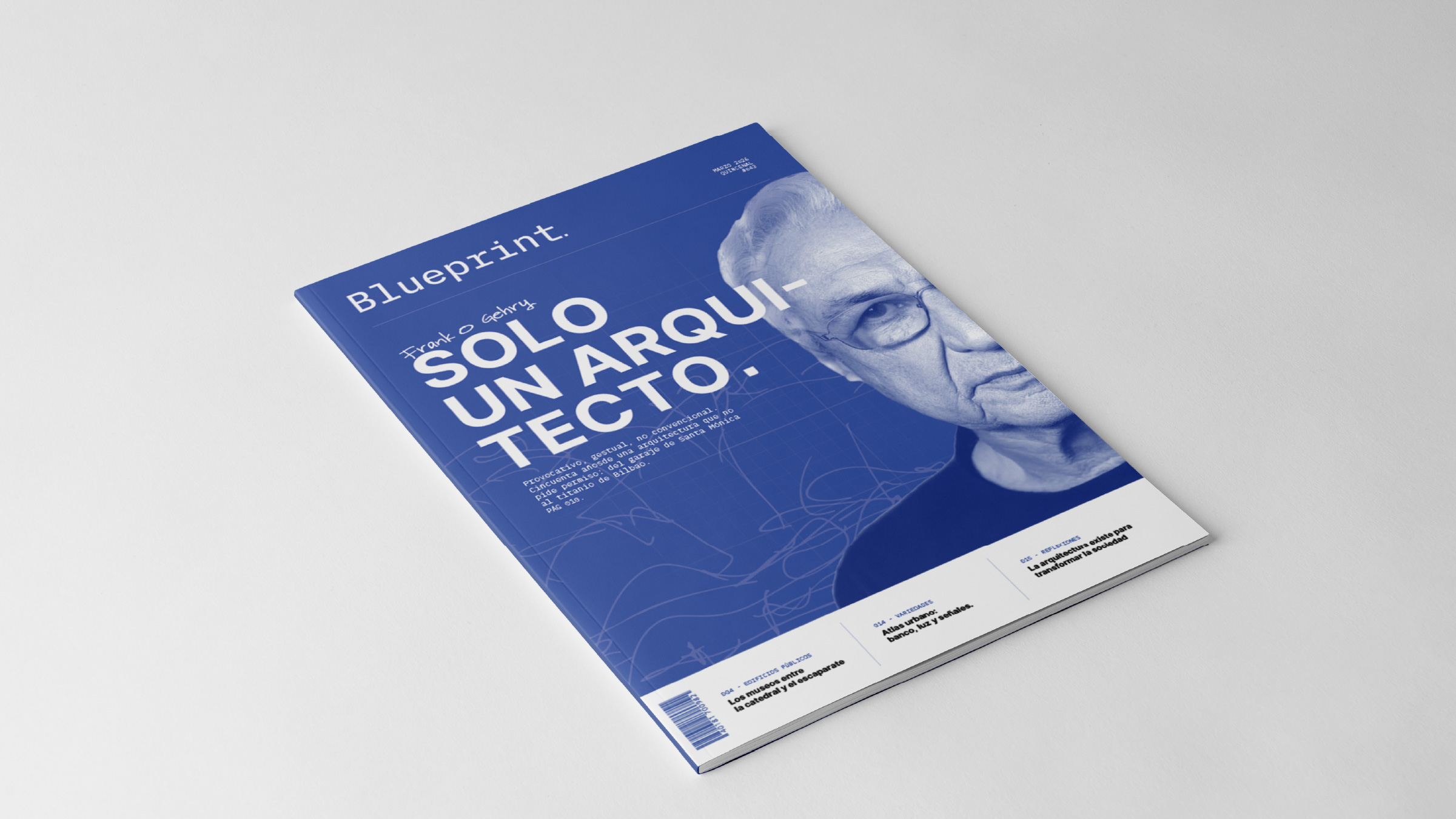 Tapa de Blueprint. en mockup apoyado, con sombra corta y luz lateral