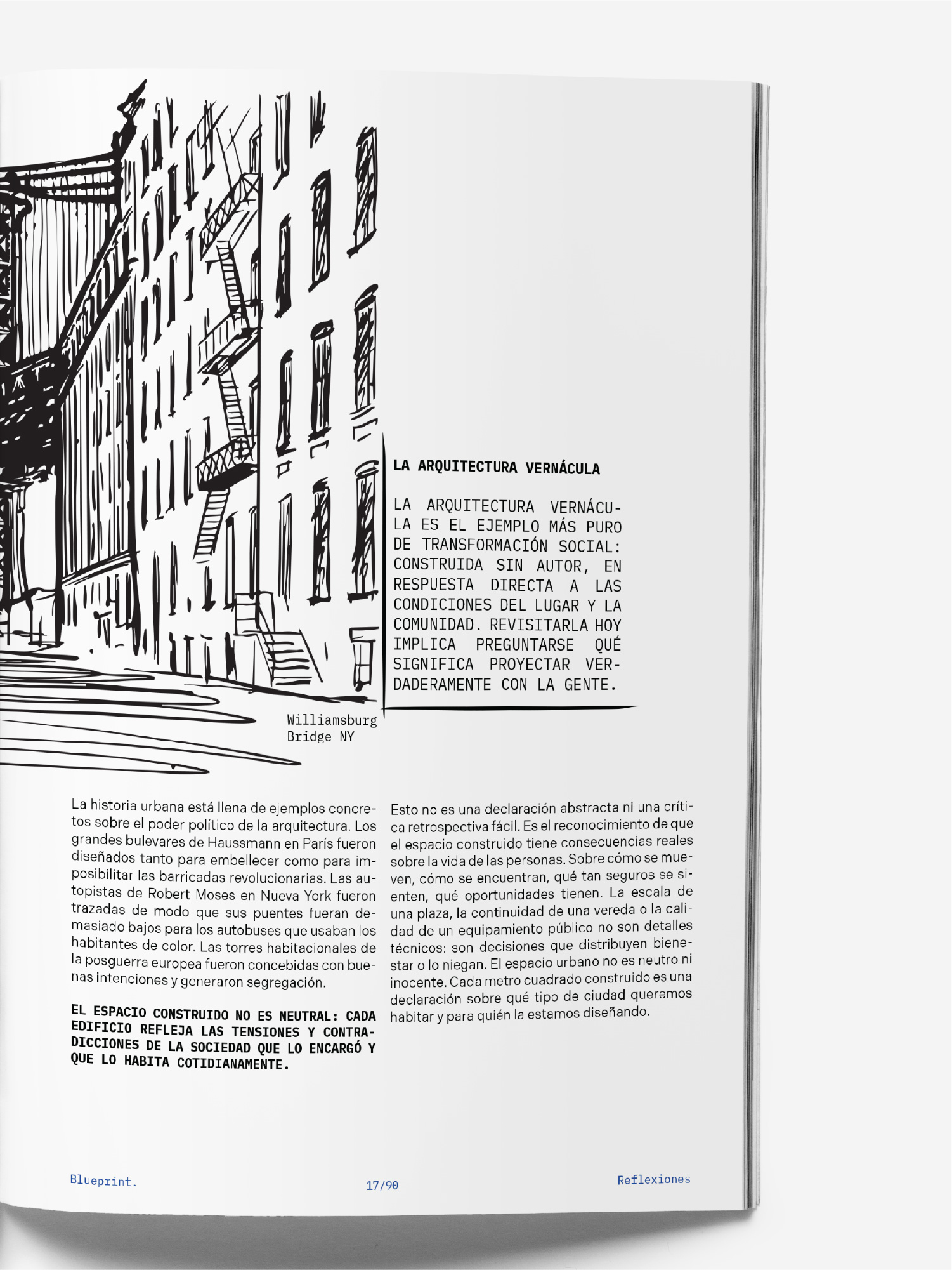 Página impar de apertura de la nota sobre arquitectura vernácula